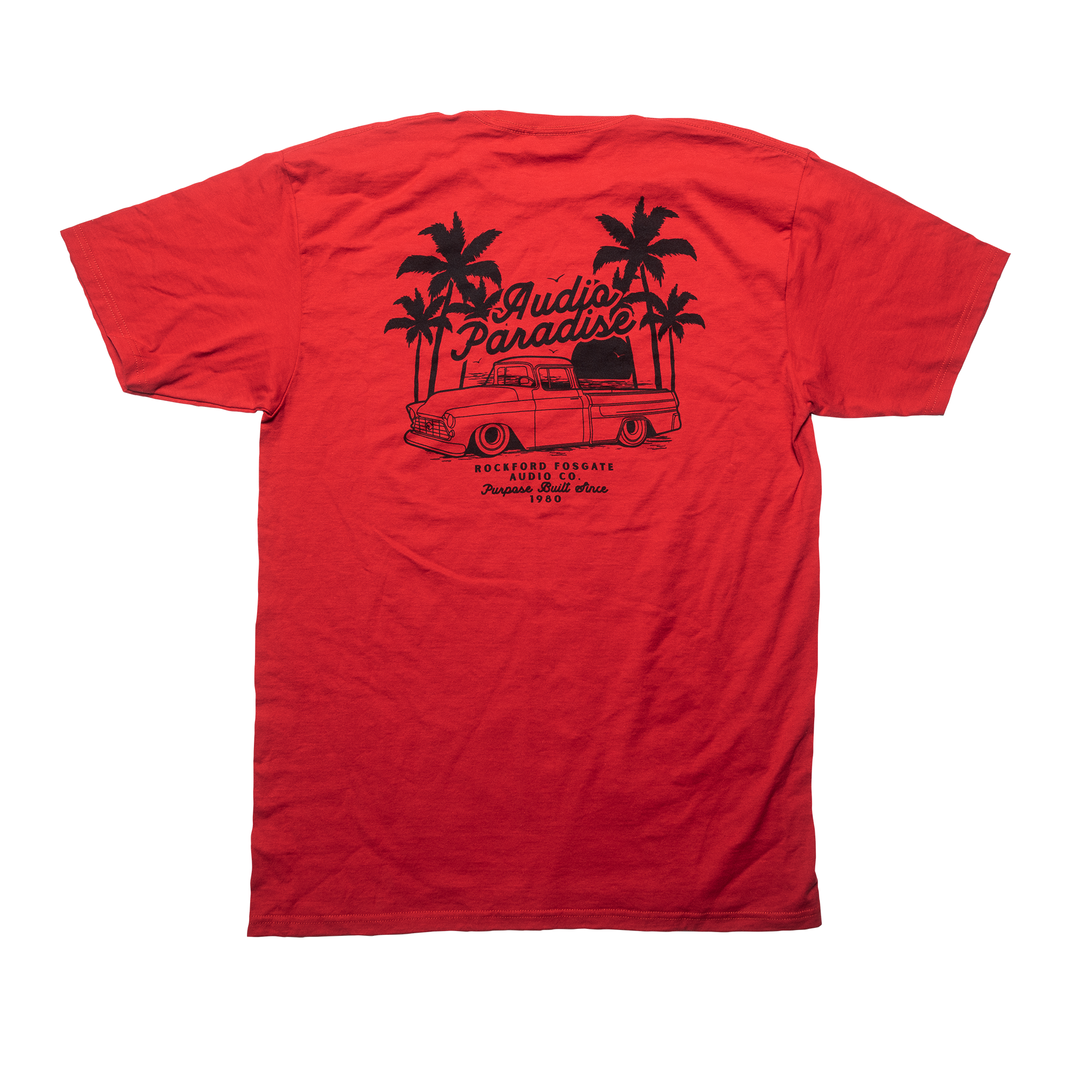 POP-PARADISE18-M Red T-Shirt w/ Audio Paradise Graphic-M