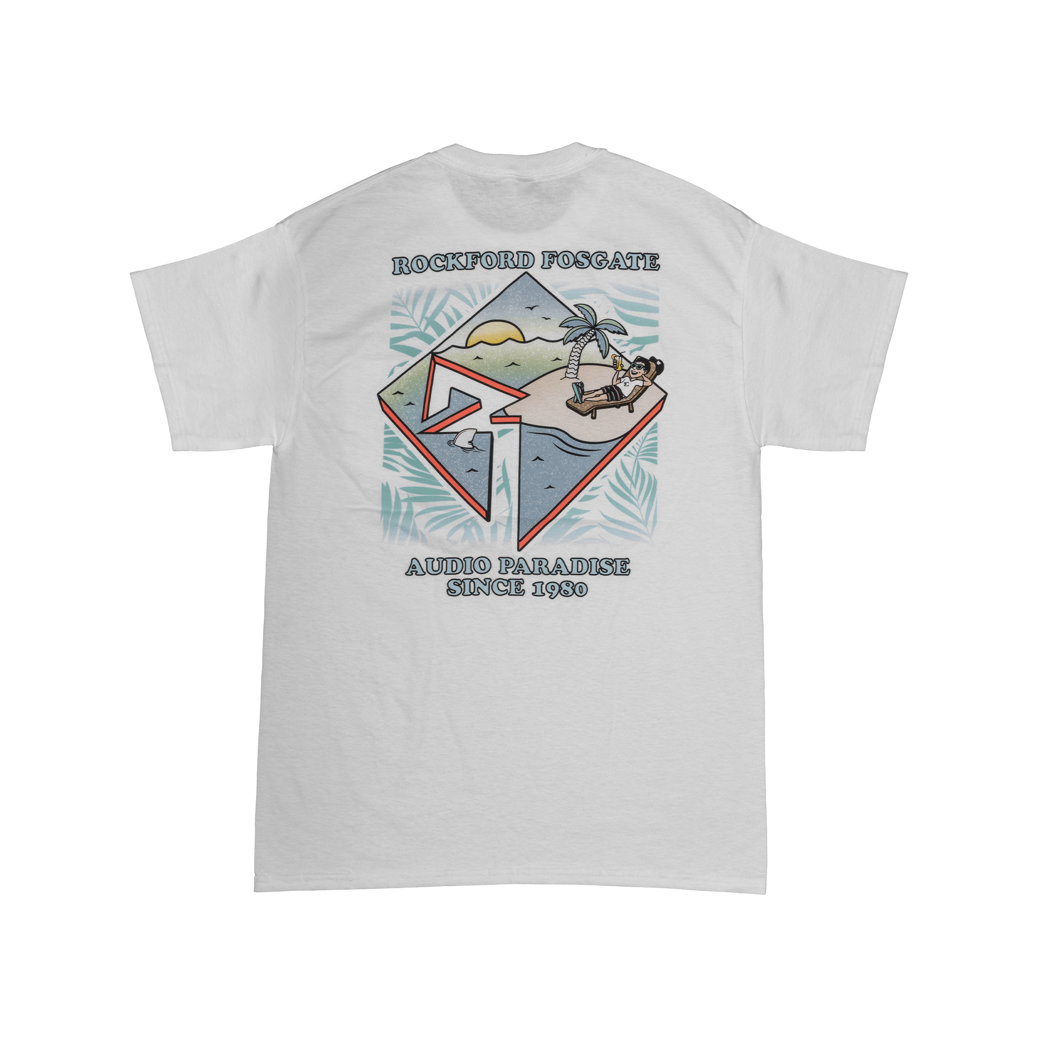 White Pocket T Shirt W Rf Paradise Print M Rockford Fosgate