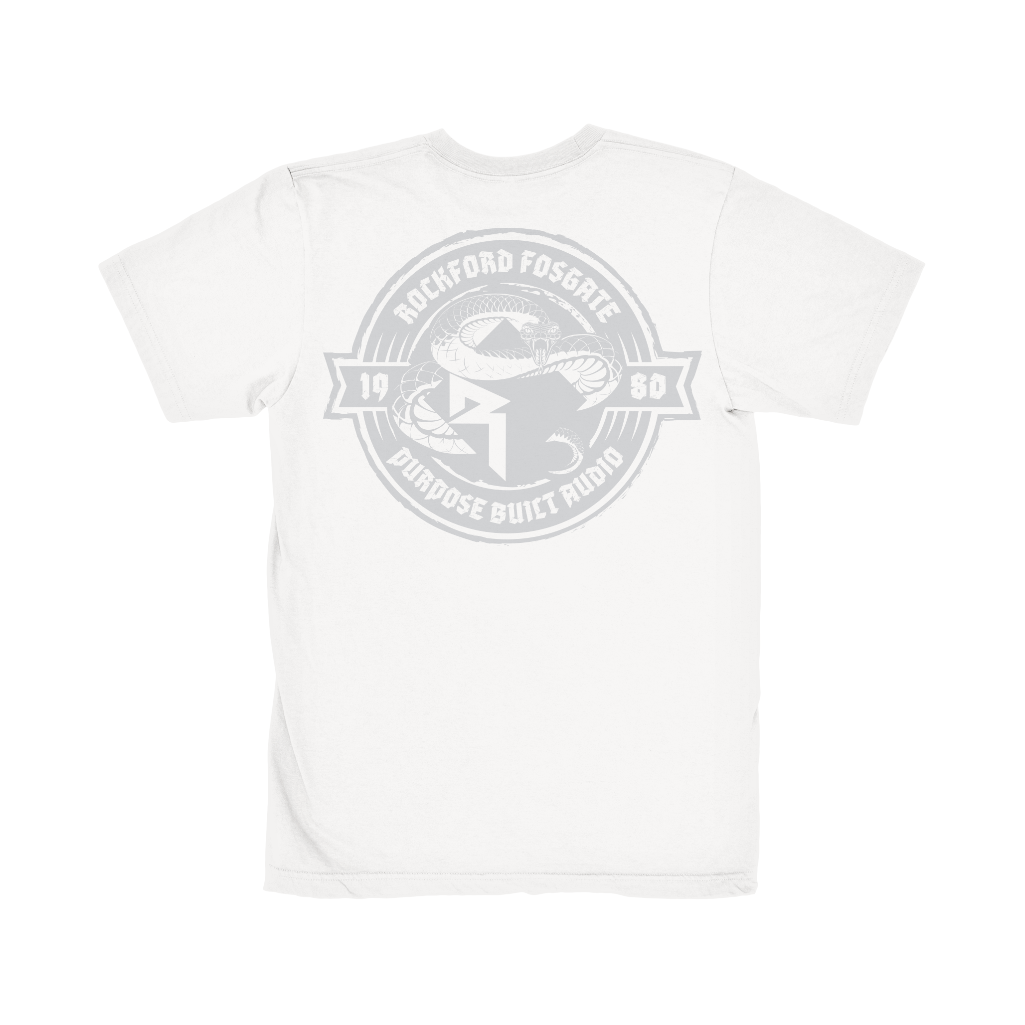 POP-SNAKE19-M White T-Shirt with Grey Diamond-R logo and Snake Design ...