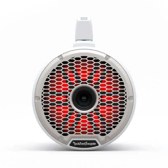 Front View of Wake Tower Speaker with Stainless Steel Grille