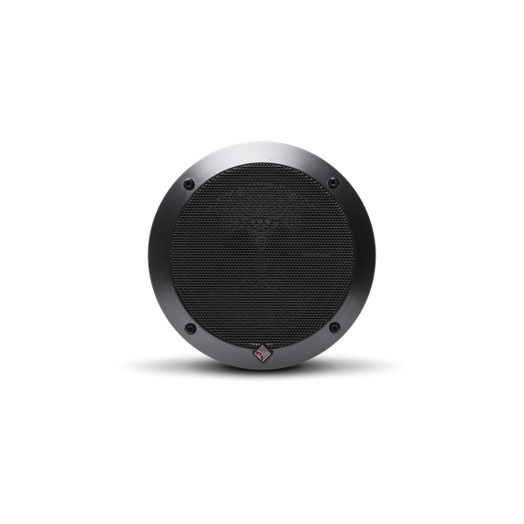 Front View of Speaker with Trim Rings and Grille