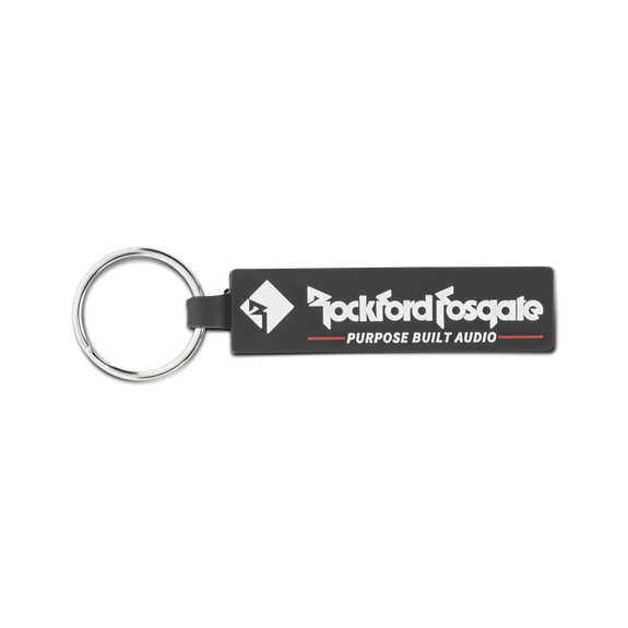 Front View of Rockford Fosgate Rubber Key Chain