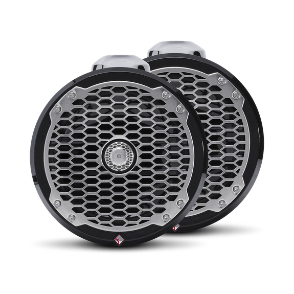 Front View of Speakers with Mesh Grilles