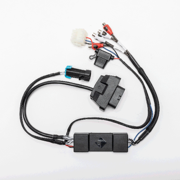 Top View of Ride Command Interface harness for RZR19PXP Audio Kits.