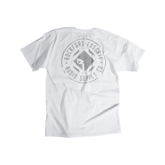 POP-BOLTS17-M White T-shirt w/ RF 3M Graphic-M | Rockford Fosgate