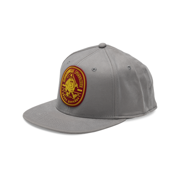 POP-WOOFIE-HAT Grey Snapback Flex/ Woven Sewn on Patch | Rockford Fosgate